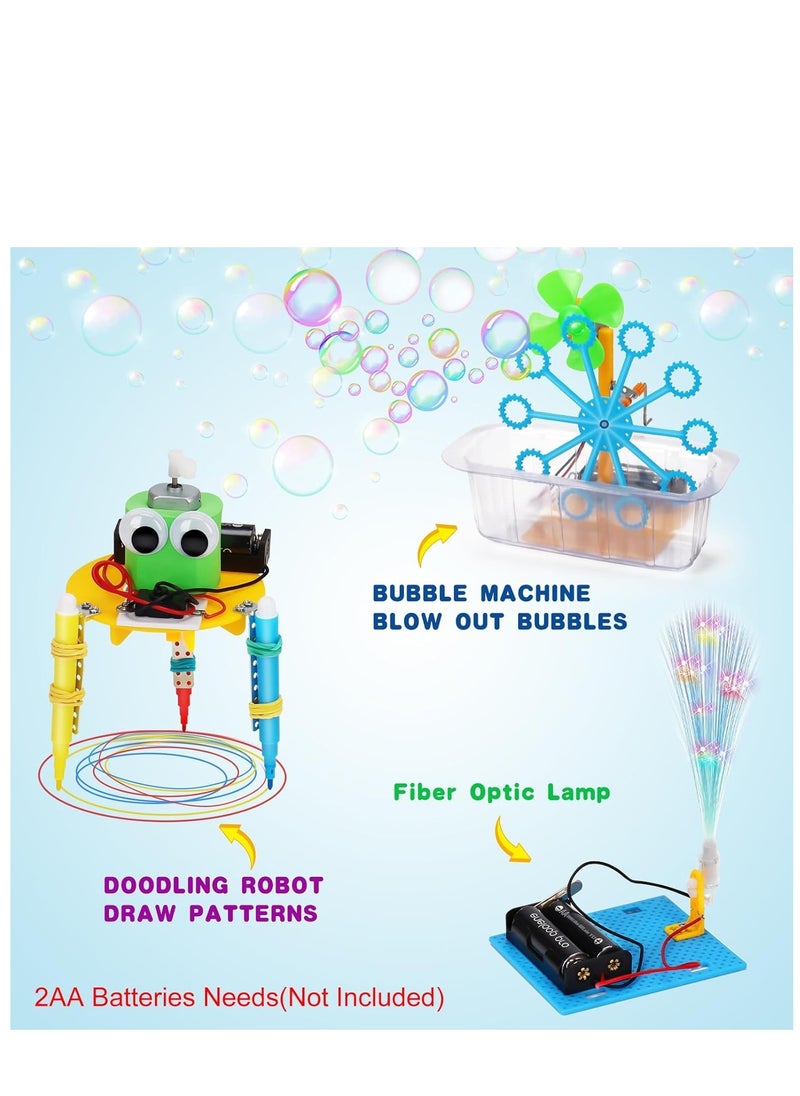 STEM Toy Set 7 in 1 Robot kit, Kids DIY Electronic Engineering Building Kits, Electric Motor Robot Toy, Science Experiments Kits for Children