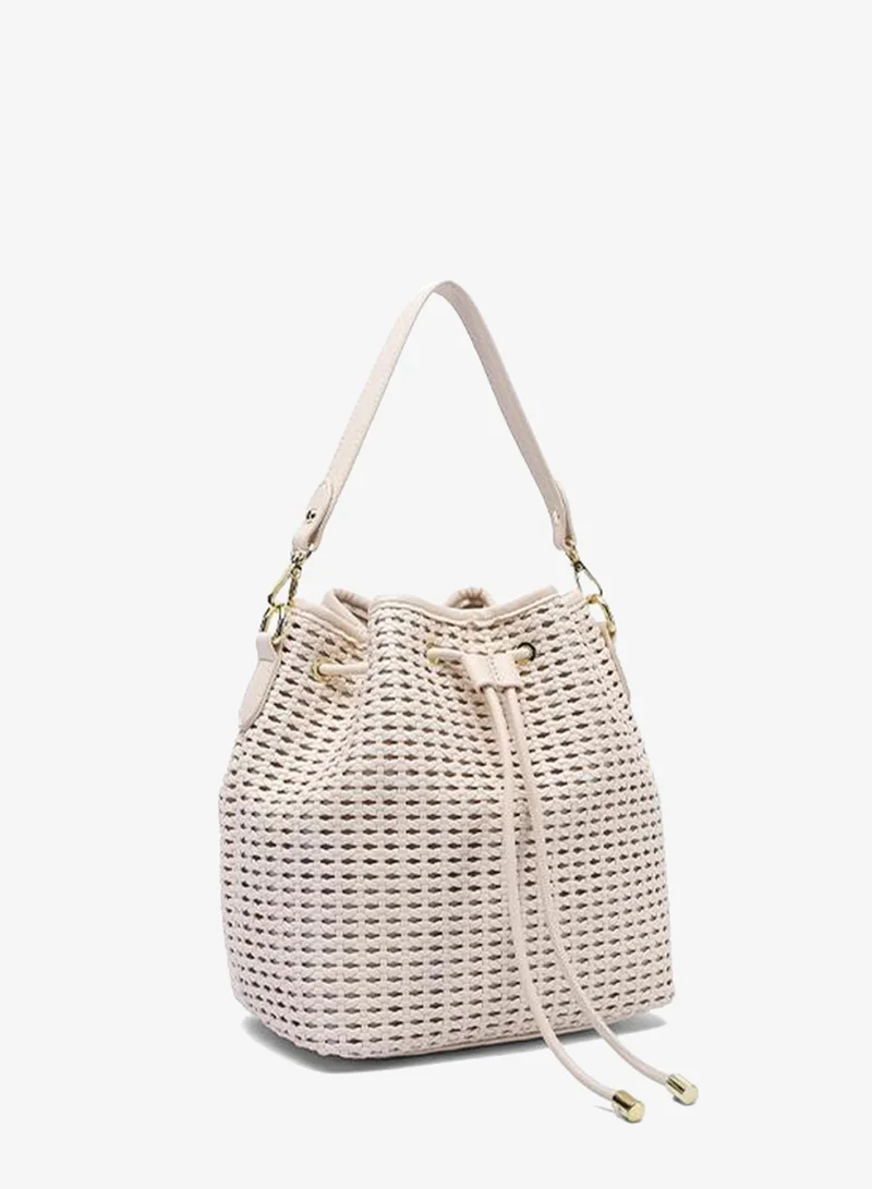 فايور Lattice-Weave Drawstring Bucket Bag TKC 005
