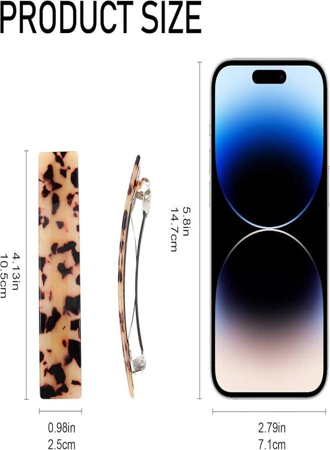 ECLATE ACCESSORIES 4 pc Hair Barrettes for Women, Tortoise Shell Acetate Hair Clips, Large French Retro Hair Clasps, Accessories for Thick Hair - Image 3