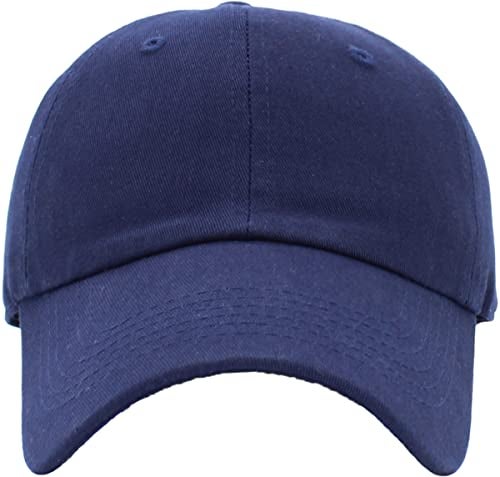 KBETHOS KB-LOW NAV Classic Cotton Dad Hat Adjustable Plain Cap. Polo Style Low Profile (Unstructured) (Classic) Navy Adjustable - Image 2