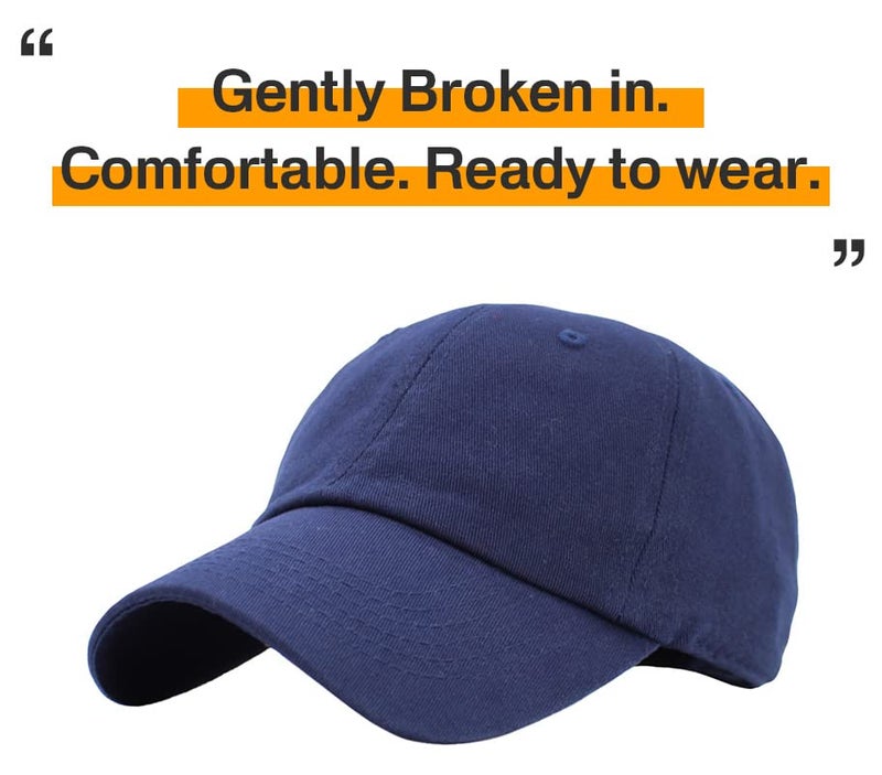 KBETHOS KB-LOW NAV Classic Cotton Dad Hat Adjustable Plain Cap. Polo Style Low Profile (Unstructured) (Classic) Navy Adjustable - Image 4