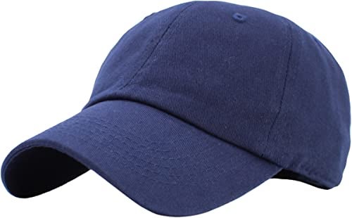 KBETHOS KB-LOW NAV Classic Cotton Dad Hat Adjustable Plain Cap. Polo Style Low Profile (Unstructured) (Classic) Navy Adjustable - Image 1