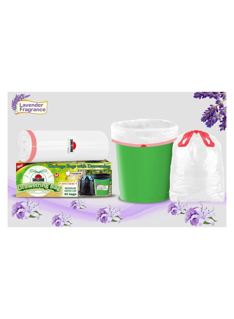 shalimar Shalimar Premium OXO-Biodegradable Drawstring Garbage Bag – 60 Bags (4 Rolls) – 61 x 81 cm – Fits 8 Gallon Bins – Large Size Dustbin/Trash Bags – OXO Biodegradable & Leak-Proof – White  - Image 2