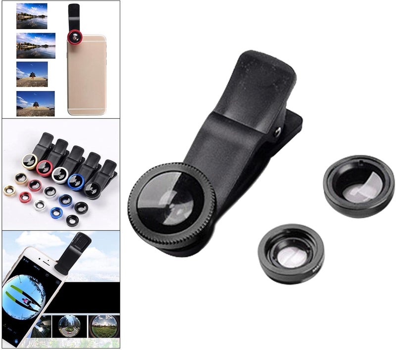 كلاراكو مجموعة عدسات كاميرا الهاتف المحمول، عدسة هاتف عالية الدقة 3 في 1 مع مشبك عين السمكة 0.67X عدسة ماكرو بزاوية واسعة ومشبك عالمي قابل للفصل للهواتف الذكية والأجهزة اللوحية - Image 5