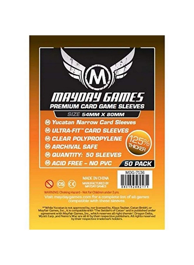 Mayday Games Yucatan Narrow Card Sleeves (54x80mm) - 50 Premium