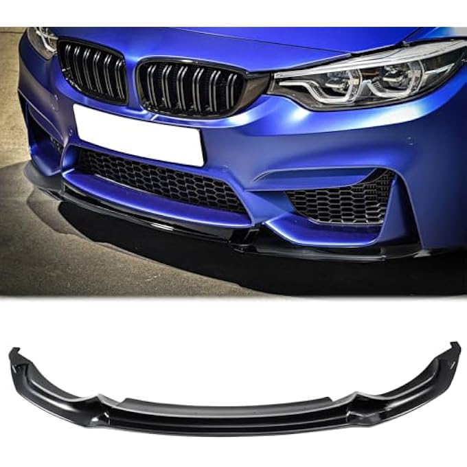 Fancemot Glossy Black Front Bumper Lip Compatible with BMW M3 F80 2015-2018, Front Splitter for BMW M4 F82 F83 2015-2020 - Image 1