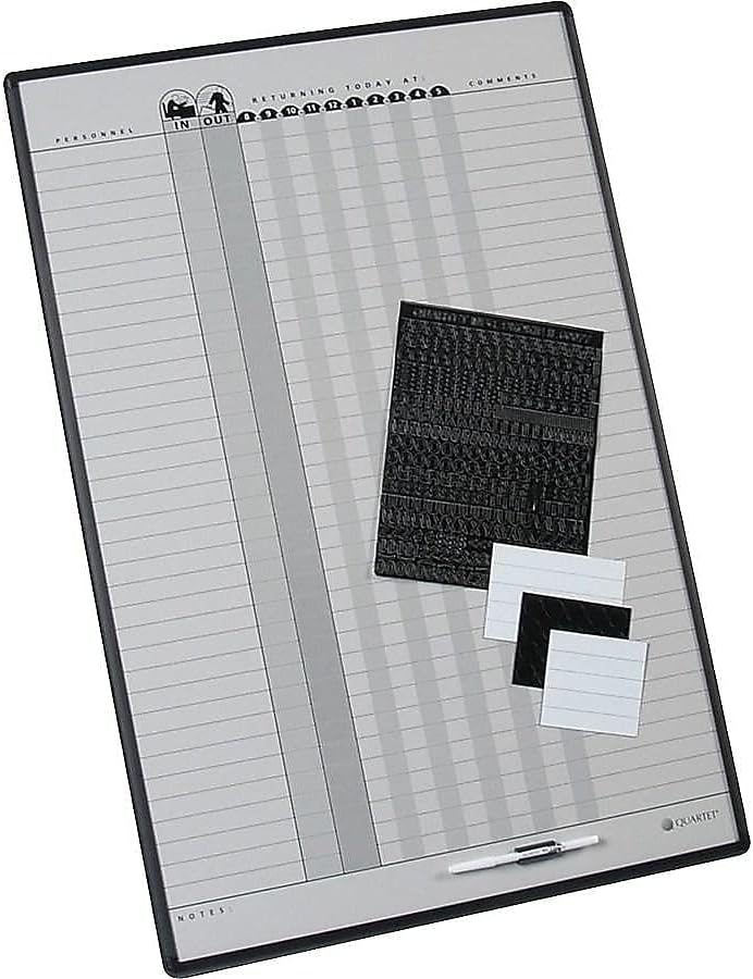 Quartet InOut Board Magnetic 3 x 2 Duramax Porcelain Personnel System 36 Names Black Aluminum Frame 783G - Image 2
