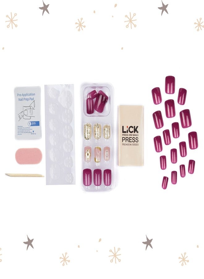 Lick - Press On Nails 30 Pcs French Manicure Fake/Artificial/False Reusable Nails With Application Kit Multicolor (Pack of 30) - Image 3