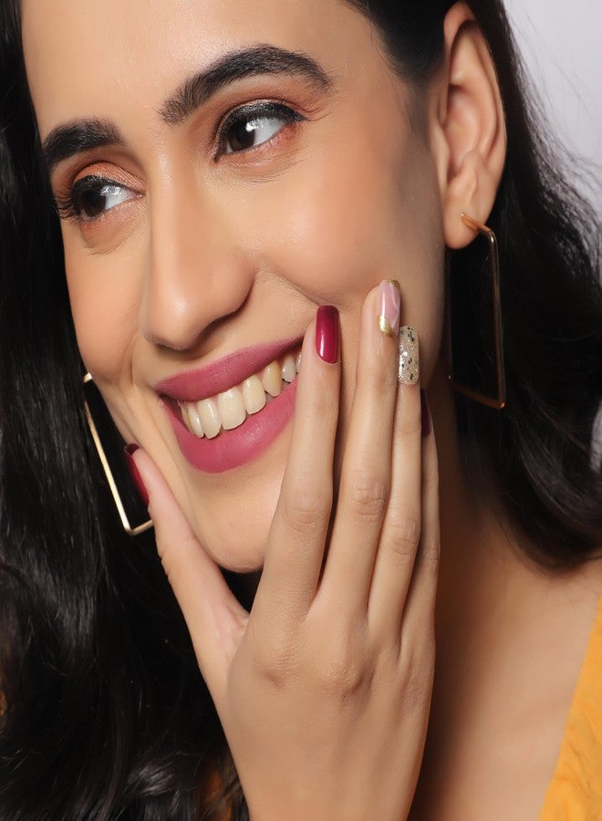 Lick - Press On Nails 30 Pcs French Manicure Fake/Artificial/False Reusable Nails With Application Kit Multicolor (Pack of 30) - Image 5