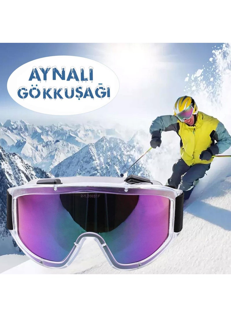 Glaswen Ski Goggles Mirrored Rainbow Vented Sun Snow Protective Glasses UV Protected Snowboard Glasses Eyewear  - Image 1