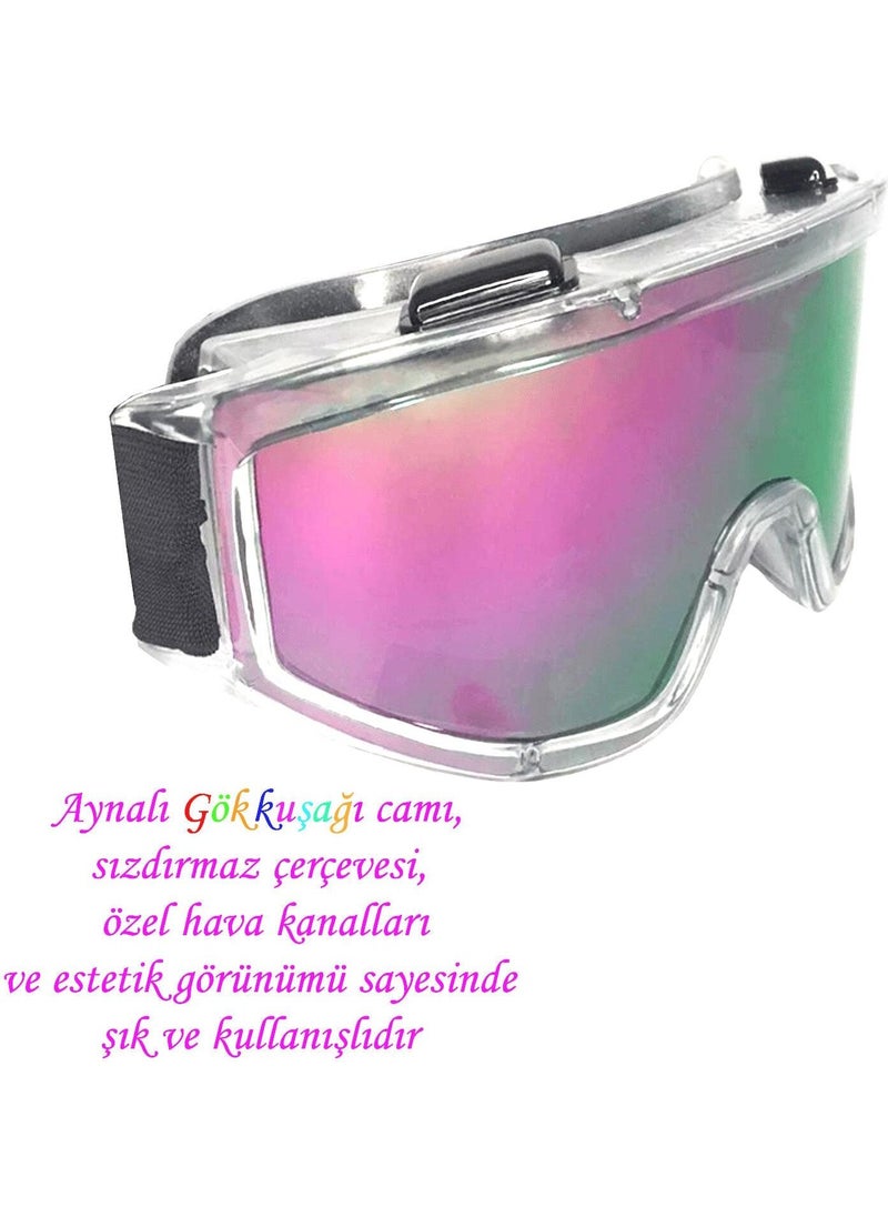 Glaswen Ski Goggles Mirrored Rainbow Vented Sun Snow Protective Glasses UV Protected Snowboard Glasses Eyewear  - Image 3