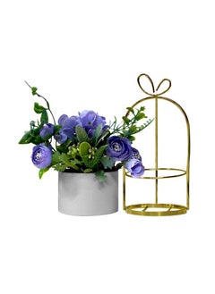 AIWANTO 2 Pcs Artificial Flowers With Flower Vases  - Image 3