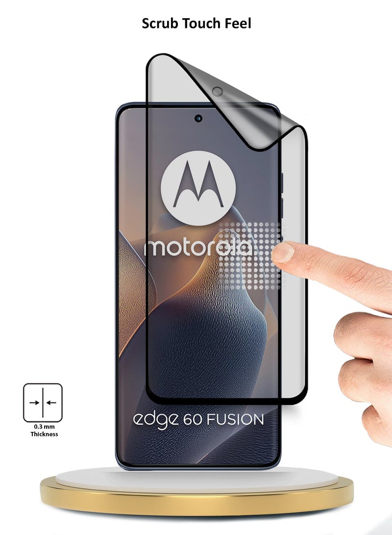 Wtech Motorola Edge 60 / Motorola Edge 60 Fusion 5G 2025 Premium Edge-Pro Matte Ceramic Full Glue Full Cover Matte Flexible Screen Protector (MSGPCN) - Clear/Black - Image 3