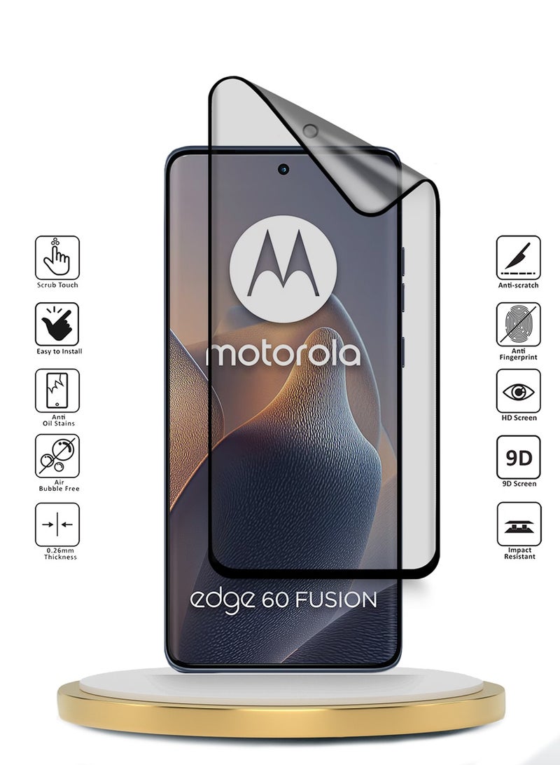 Wtech Motorola Edge 60 / Motorola Edge 60 Fusion 5G 2025 Premium Edge-Pro Matte Ceramic Full Glue Full Cover Matte Flexible Screen Protector (MSGPCN) - Clear/Black - Image 2