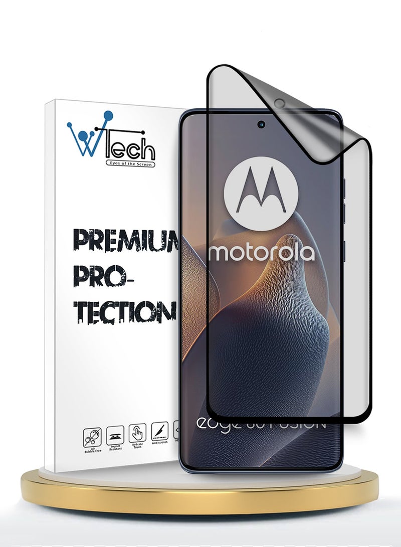 Wtech Motorola Edge 60 / Motorola Edge 60 Fusion 5G 2025 Premium Edge-Pro Matte Ceramic Full Glue Full Cover Matte Flexible Screen Protector (MSGPCN) - Clear/Black - Image 1