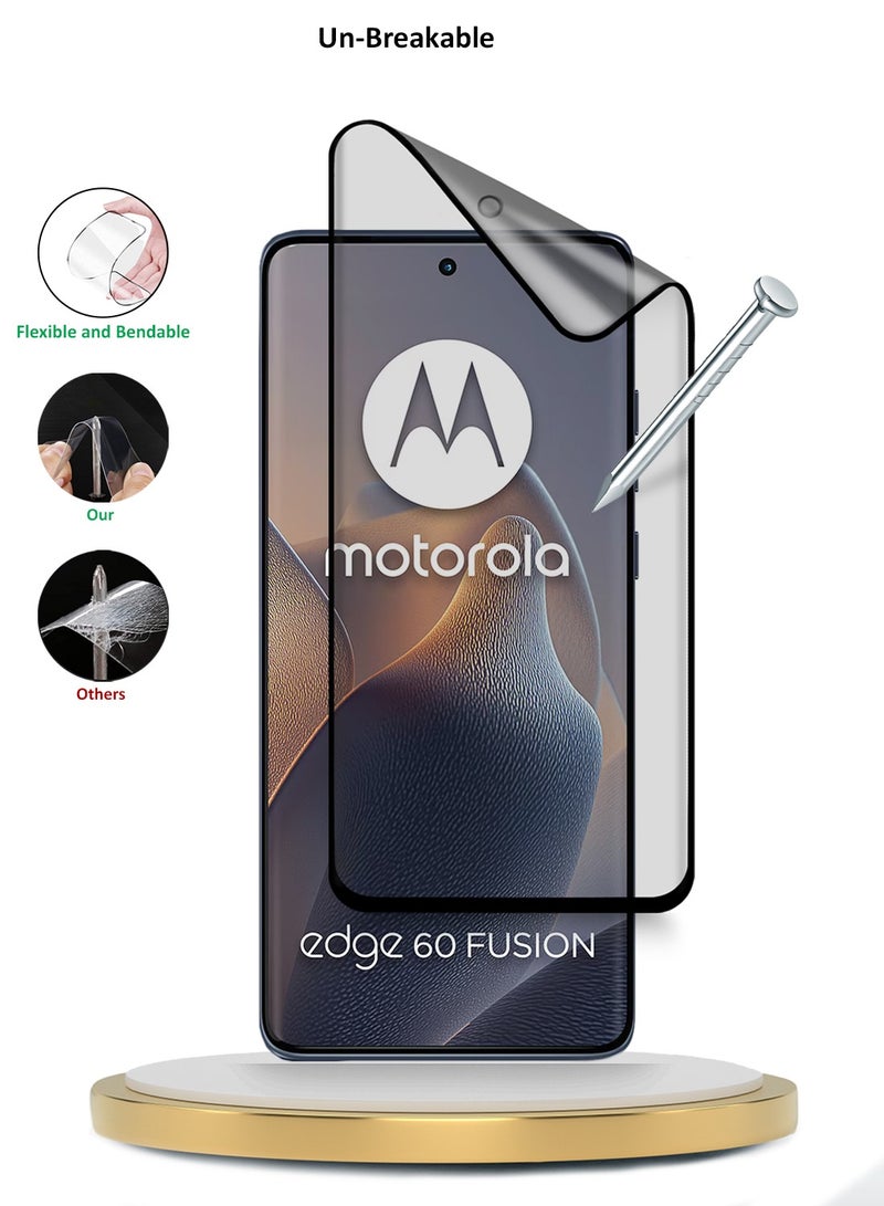 Wtech Motorola Edge 60 / Motorola Edge 60 Fusion 5G 2025 Premium Edge-Pro Matte Ceramic Full Glue Full Cover Matte Flexible Screen Protector (MSGPCN) - Clear/Black - Image 4
