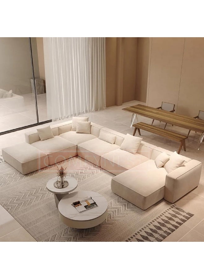 Comfynest طقم أريكة على شكل U حديث من قماش المخمل (سرير يسار) مع منظف قماش مجاني - Image 1