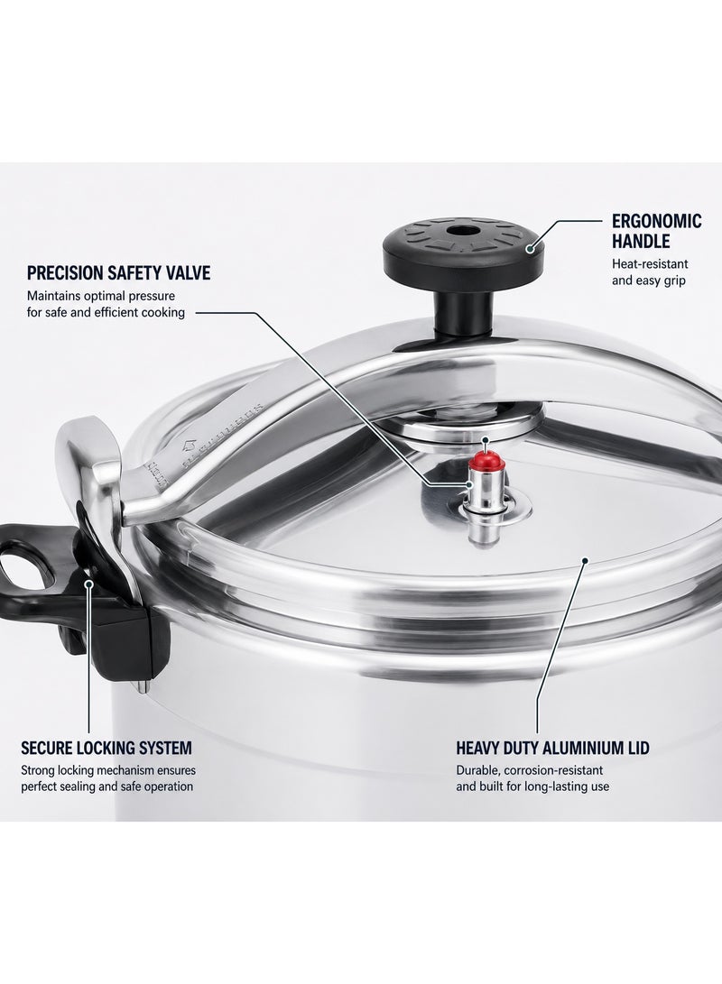 Aluminium Pressure Cooker 40L Heavy Duty Large Capacity Cooker for Home Restaurant and Catering Kitchen - Image 4