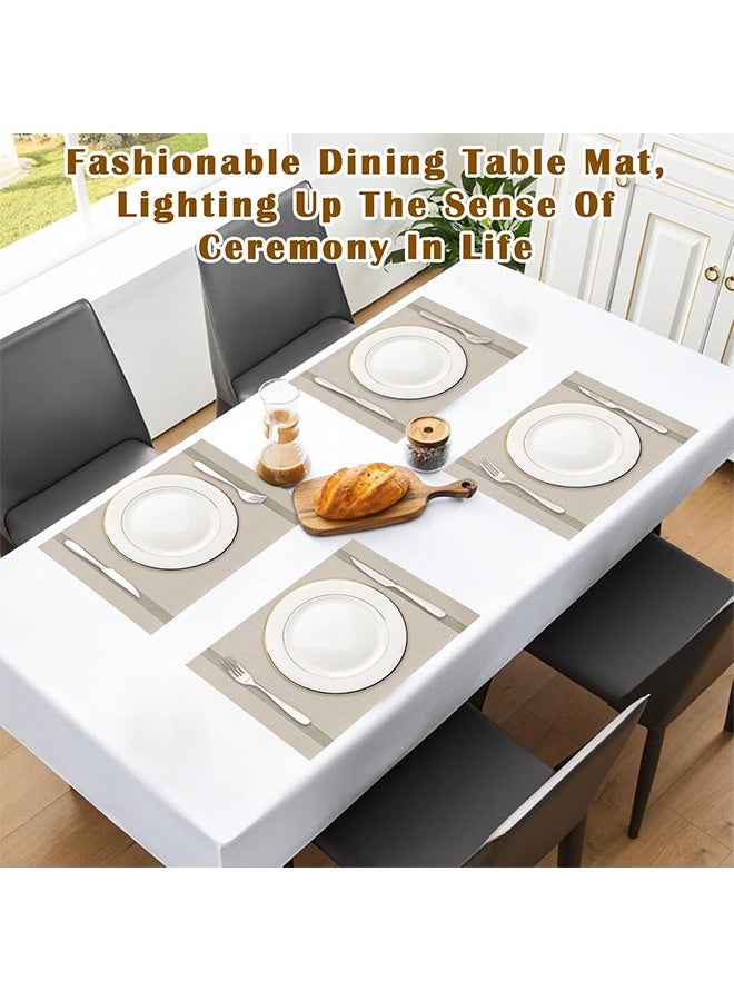 Place mats Set of 6, Placemats for Dining Table,Heat-Resistant Placemats, Stain Resistant Washable PVC Table Mats,Kitchen Table mats - Image 5