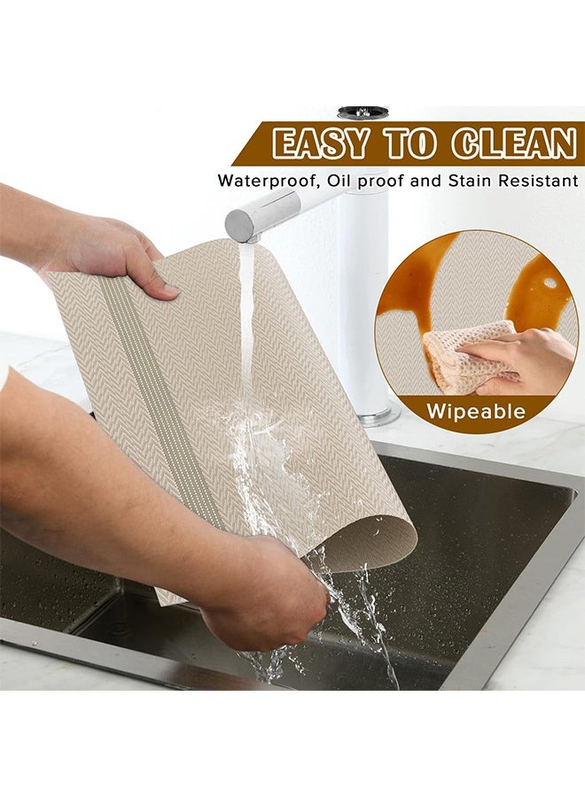 Place mats Set of 6, Placemats for Dining Table,Heat-Resistant Placemats, Stain Resistant Washable PVC Table Mats,Kitchen Table mats - Image 3