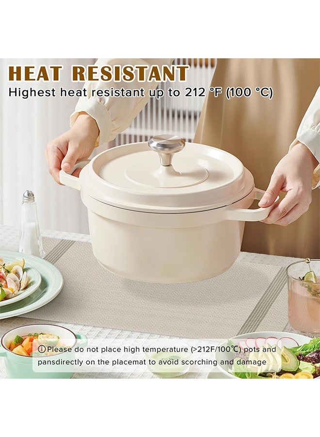 Place mats Set of 6, Placemats for Dining Table,Heat-Resistant Placemats, Stain Resistant Washable PVC Table Mats,Kitchen Table mats - Image 2