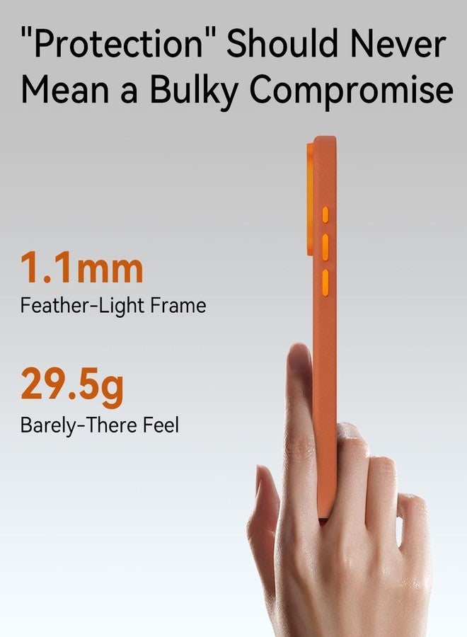 رابتيك جراب Raptic Urban Nano لهاتف iPhone 17 Pro Max، متوافق مع MagSafe [زر تحكم الكاميرا مغطى]، غطاء من الجلد البوليمري النباتي خفيف الوزن للغاية [معيار عسكري 2M] مقاوم للخدش - برتقالي - Image 3