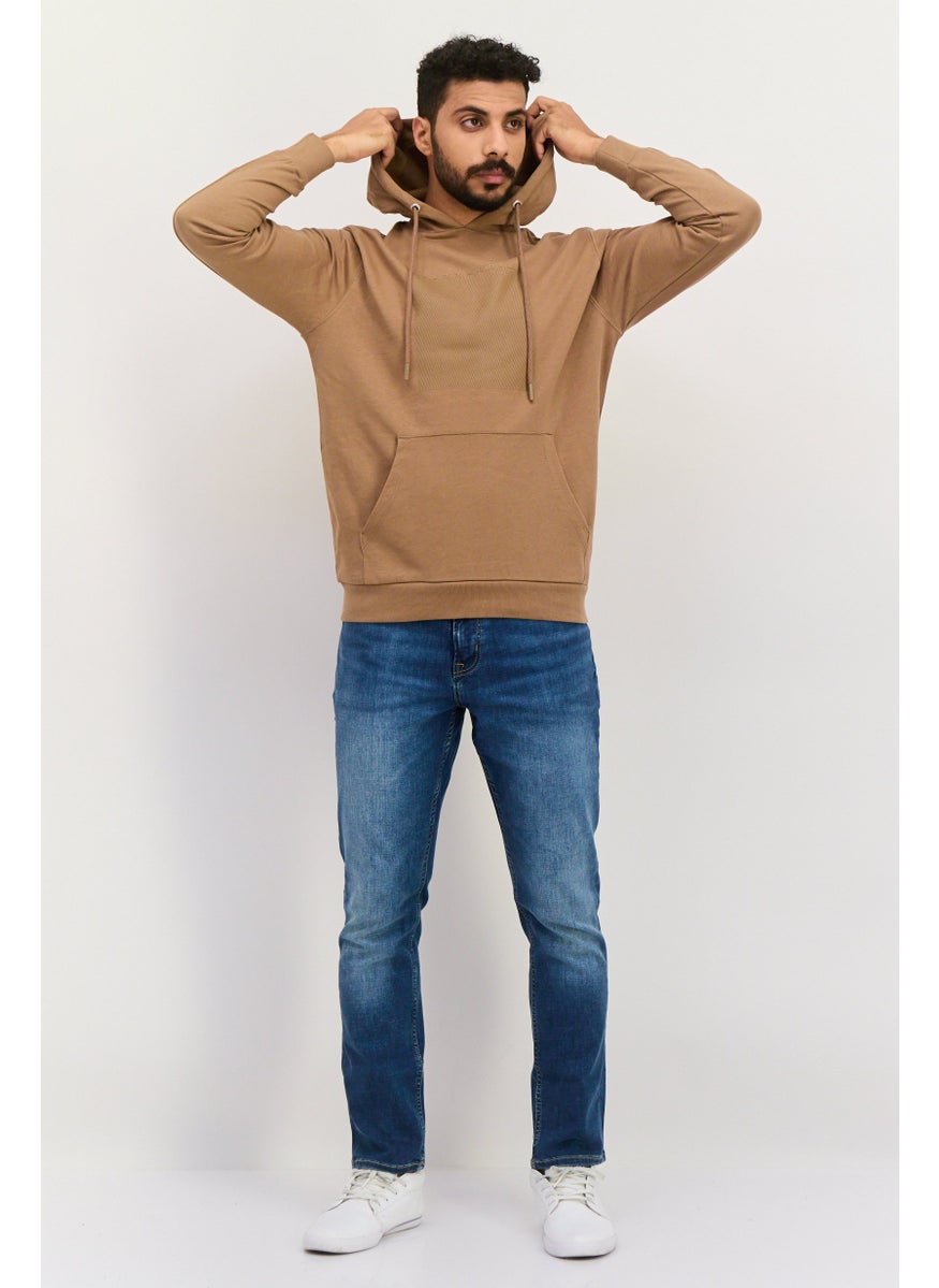 Gazzarrini - Men Hooded Brand Logo Long Sleeves Sweatshirt, Brown - Image 1