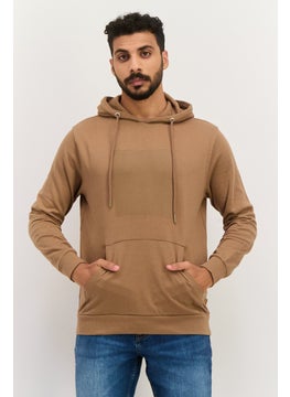 Gazzarrini Men Hooded Brand Logo Long Sleeves Sweatshirt, Brown  - Image 1