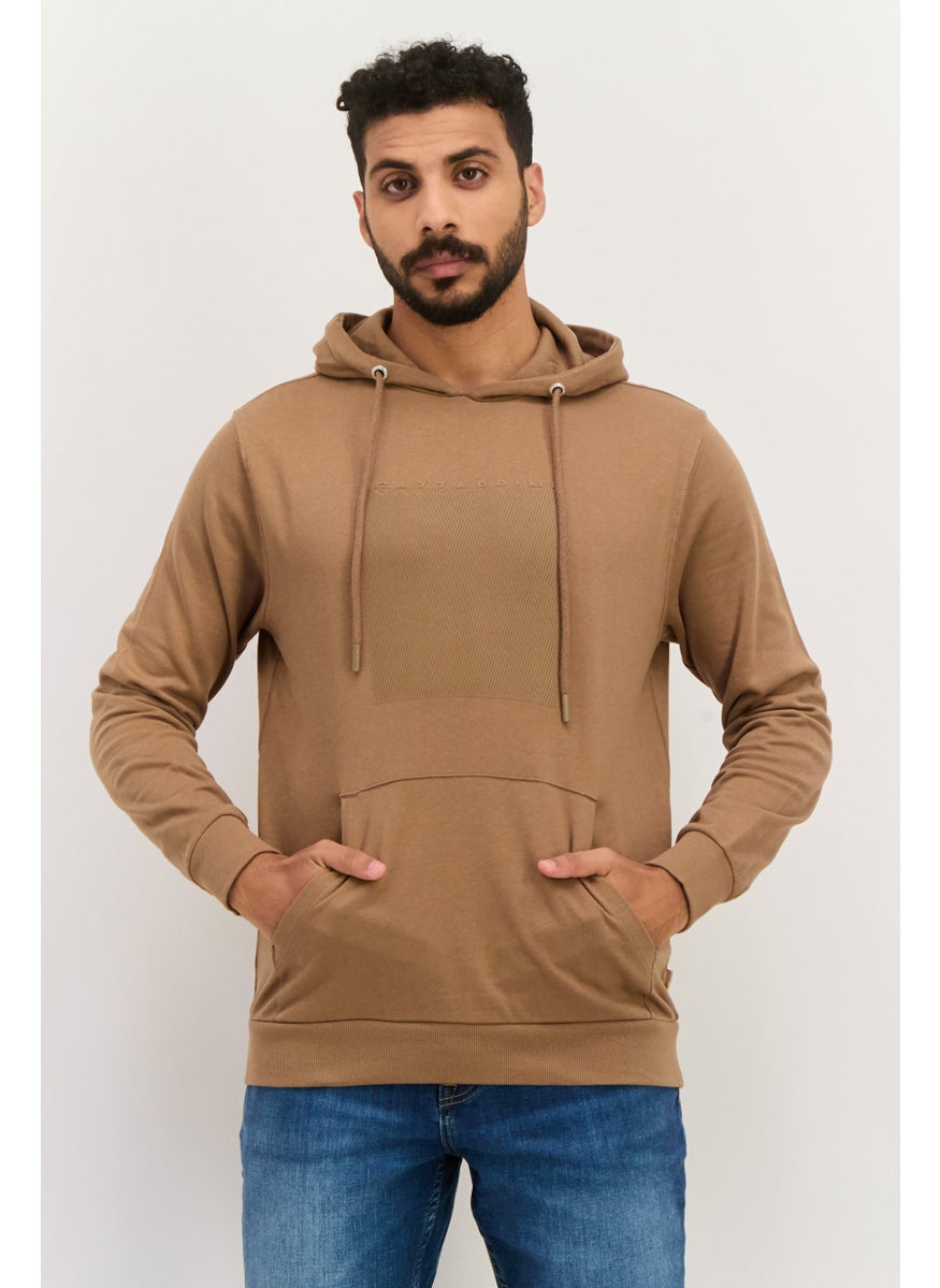 Gazzarrini - Men Hooded Brand Logo Long Sleeves Sweatshirt, Brown - Image 1