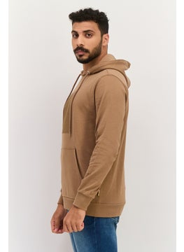 Gazzarrini Men Hooded Brand Logo Long Sleeves Sweatshirt, Brown  - Image 3