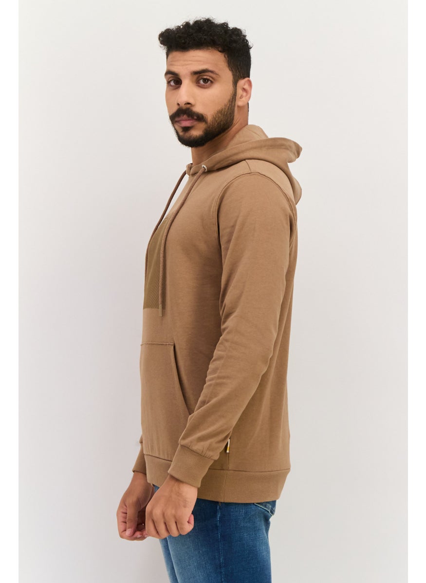 Gazzarrini - Men Hooded Brand Logo Long Sleeves Sweatshirt, Brown - Image 1