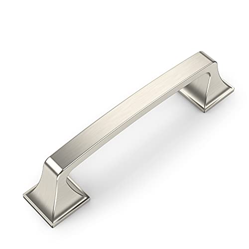 Amerdeco 30 Pack Brushed Satin Nickel Cabinet Hardware - 3-3/4 Inch(96mm) Hole Center Kitchen Cabinet Handles for Bathroom Drawer Pulls Dresser Pulls ZH0002 - Image 1