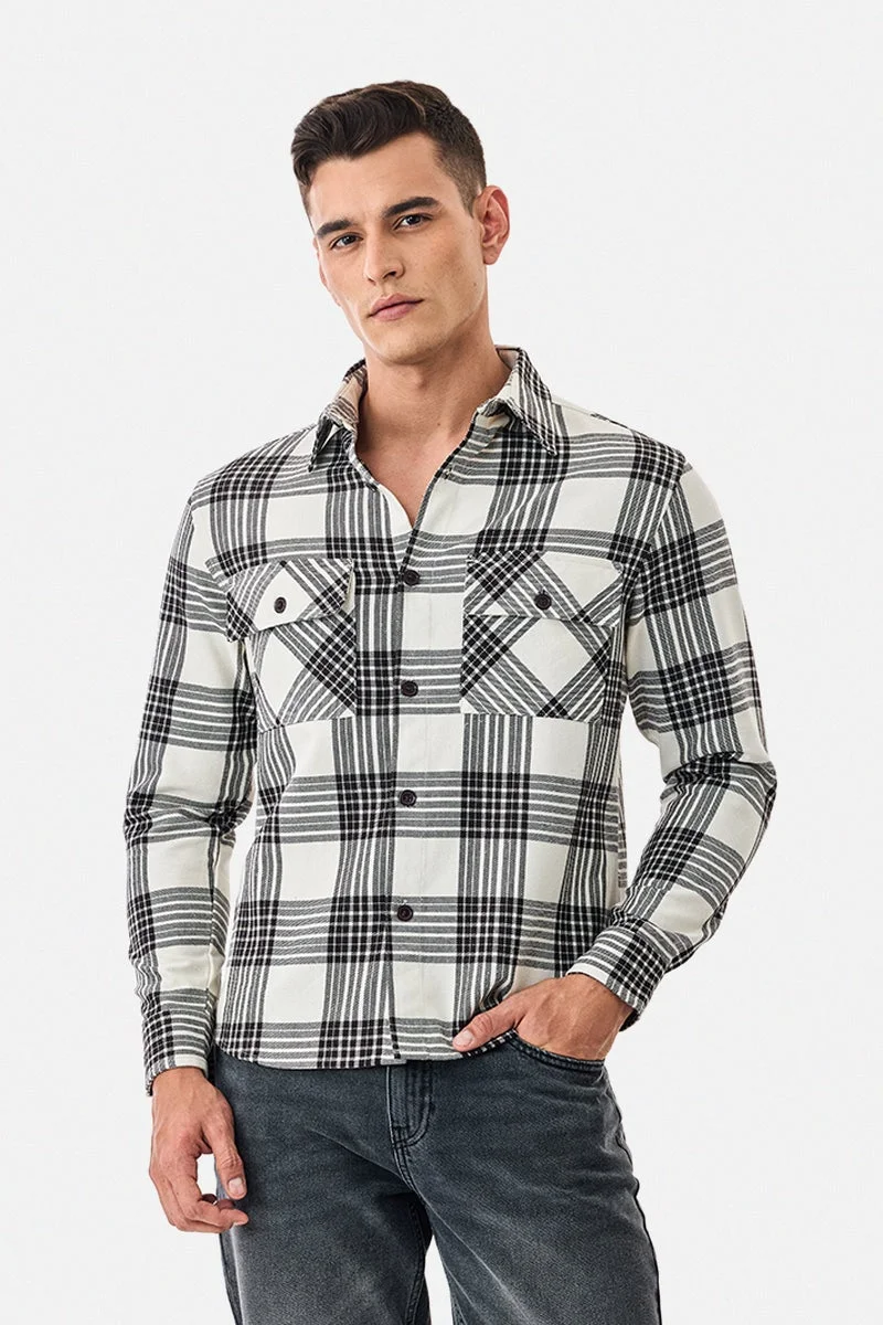 سنيتش قميص كاروهات بجيوب مزدوجة