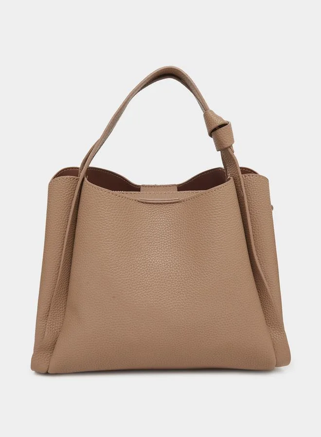 ستايلي شنطة توت بنية بنسيج مميز