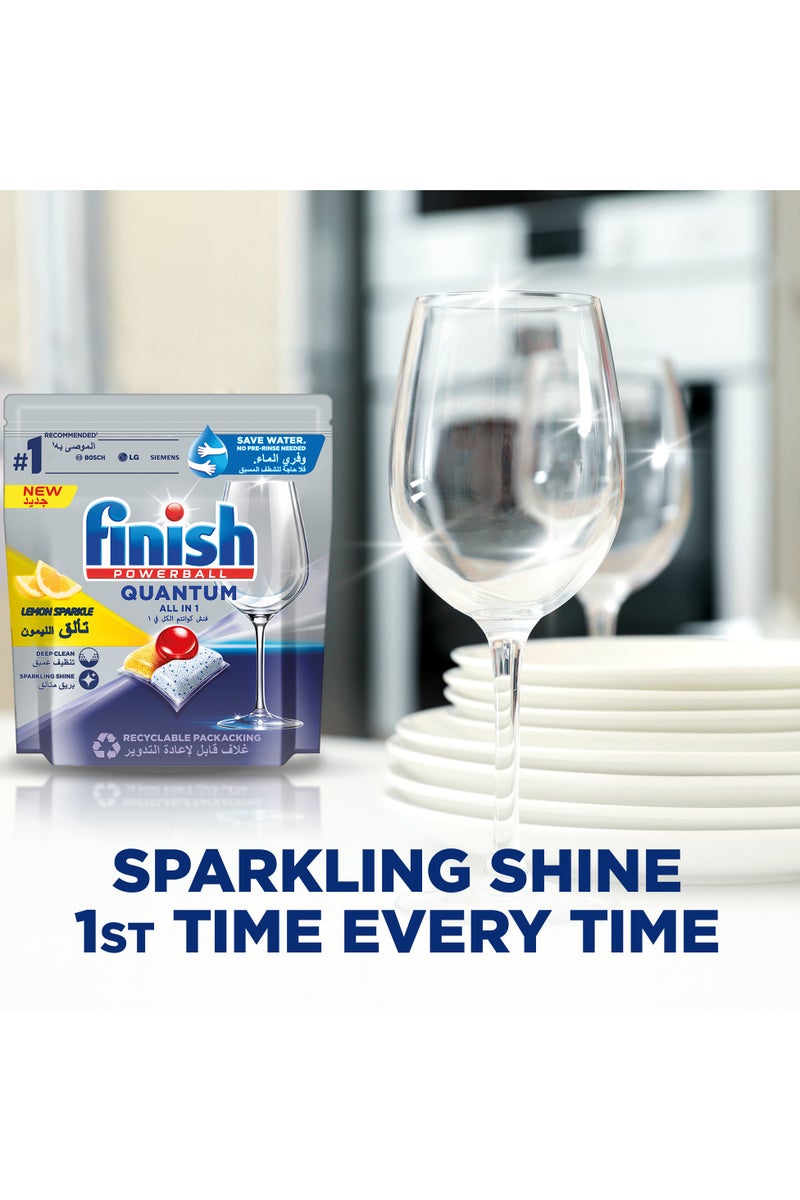Finish Powerball Quantum Dishwasher Tablets Lemon Sparkle Scent 2 x 21 Tabs - Image 2