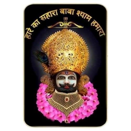 Masstone Premium Crystal Khatu Shyam Ji Wall Painting | High Gloss UV Coated | Golden Slim Frame | 12x18 Inch (45x30 cm) | Ready to Hang Wall Art for Living Room, Bedroom, Temple & Office Decor - Image 1