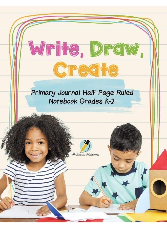 Write, Draw, Create Primary Journal Half Page Ruled Notebook Grades K-2 - Image 1