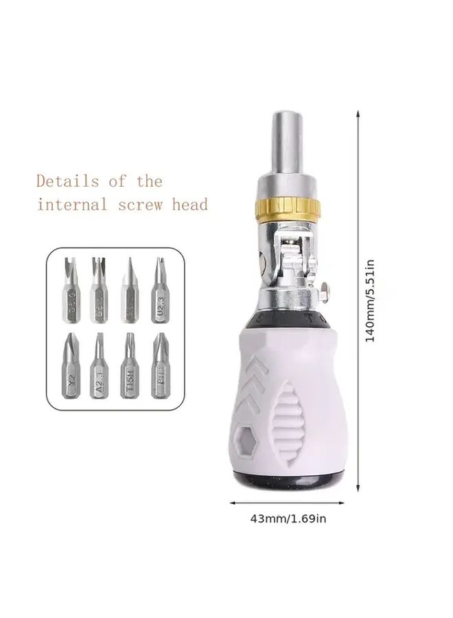 Ratchet Screwdriver Set with Phillips and Flathead Bits Multi Angle Compact Hand Tool - Image 3