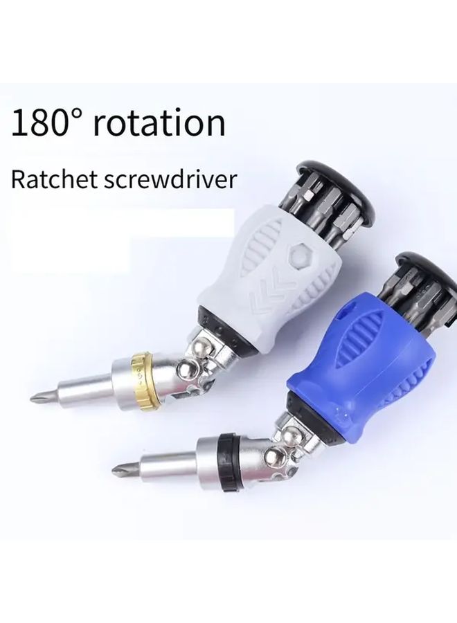 Ratchet Screwdriver Set with Phillips and Flathead Bits Multi Angle Compact Hand Tool - Image 2
