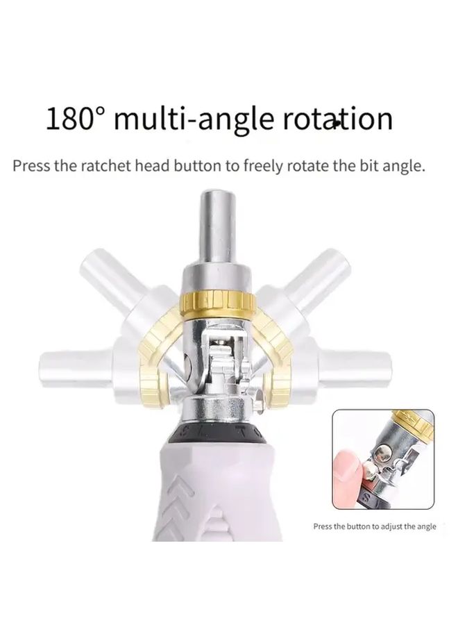 Ratchet Screwdriver Set with Phillips and Flathead Bits Multi Angle Compact Hand Tool - Image 4