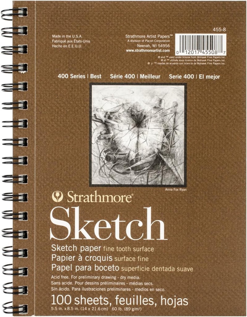 Strathmore 400 Series Sketch Pad - 5.5 x 8.5 inches, 100 Sheets, Acid-Free Paper - Image 1