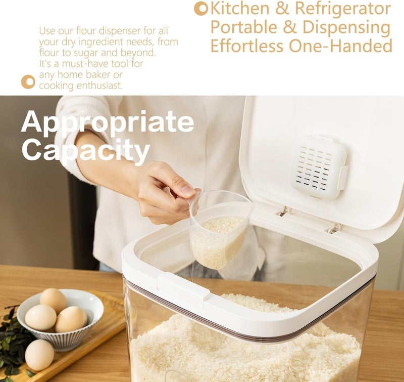 LivLab Flour Container 20LBS - 10 L /10.5 QT /10 KG - Rice Container Storage Food Grain Container Bins Household for Kitchen Pantry Organization (11L) - Image 3
