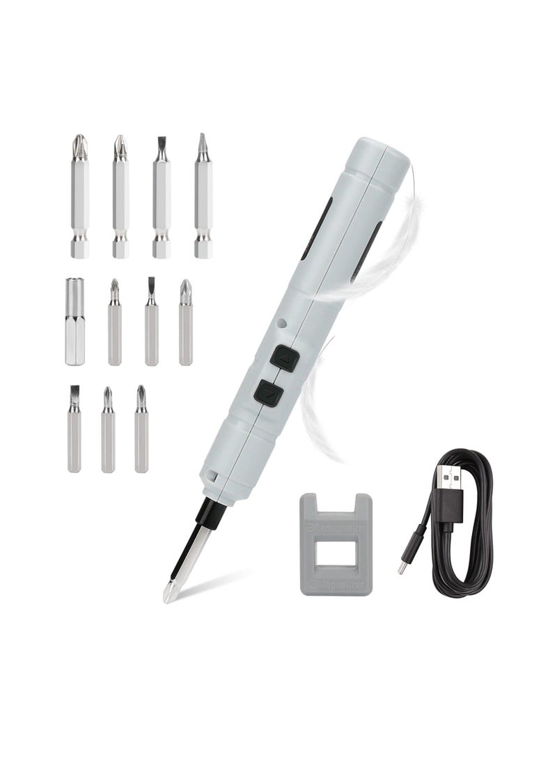 Electric Screwdriver Wireless Rechargeable, 3.6V/1110mAh Mini Portable Pen Screw Driver with 11pcs Precision Bits, USB Cable for Repair Tools - Image 1