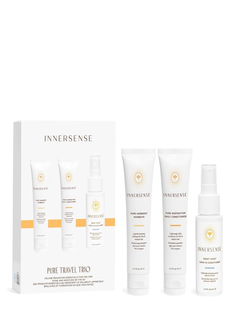 إنر سينس طقم العناية بالشعر Innersense Pure Travel Trio Original – 3 منتجات عضوية بحجم السفر | صنع في الولايات المتحدة الأمريكية - Image 1