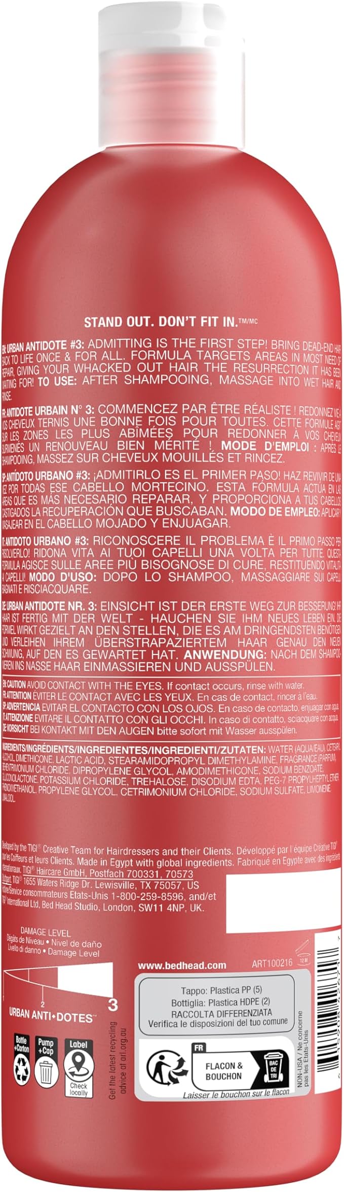 TIGI Bed Head by TIGI Urban Antidotes Resurrection Conditioner Ideal for Damaged Hair 750 ml - Image 3