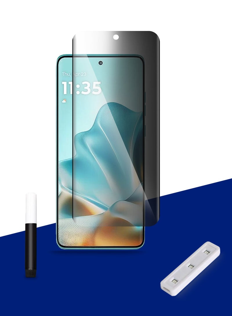 Wtech Motorola Edge 60 Fusion 5G 2025 Premium Curved Edges UV Full Glue Full Cover Privacy Tempered Glass Screen Protector (MSGUCP) - Clear - Image 1