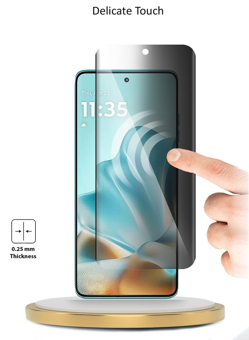 Wtech Motorola Edge 60 Fusion 5G 2025 Premium Curved Edges UV Full Glue Full Cover Privacy Tempered Glass Screen Protector (MSGUCP) - Clear - Image 5