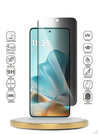 Motorola Edge 60 Fusion 5G 2025 Premium Curved Edges UV Full Glue Full Cover Privacy Tempered Glass Screen Protector (MSGUCP) - Clear - view 2