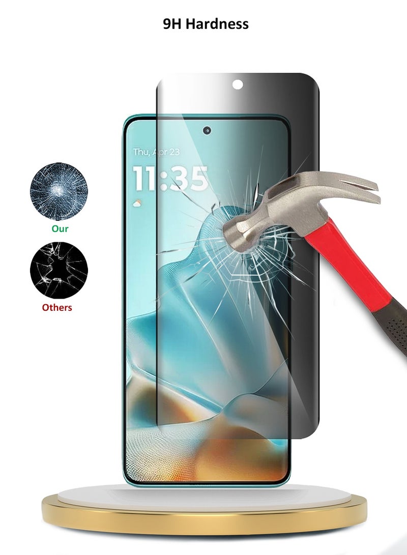 Wtech Motorola Edge 60 Fusion 5G 2025 Premium Curved Edges UV Full Glue Full Cover Privacy Tempered Glass Screen Protector (MSGUCP) - Clear - Image 4