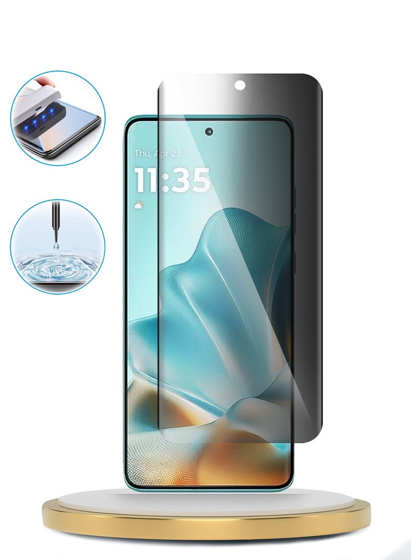 Wtech Motorola Edge 60 Fusion 5G 2025 Premium Curved Edges UV Full Glue Full Cover Privacy Tempered Glass Screen Protector (MSGUCP) - Clear - Image 3